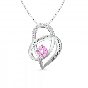 I Love You To The Moon and Back Ketting in zilver