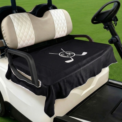 Personligt namnprydt, andningsbart golfbilssätesöverdrag, golfbilstillbehör, födelsedags-/årsdagspresent för golfälskare/spelare/tränare