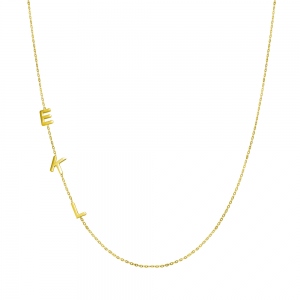 Collana con iniziale laterale personalizzata, regali per la festa della mamma, per la mamma, per lei