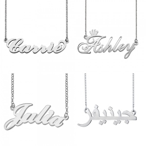 Collana con nome in moda personalizzata in argento