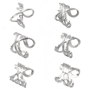 Anello con nome infinito personalizzato in argento