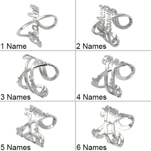 Anello con nome infinito personalizzato in argento