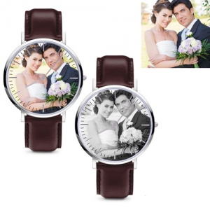 Reloj de quartz japonés con fotografía personalizable para hombre y mujer