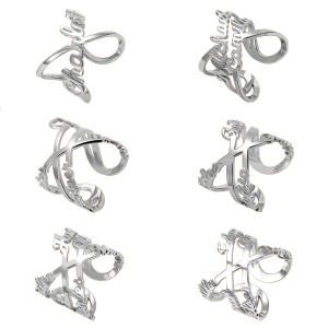 Anillo de infinito con nombre personalizado en plata