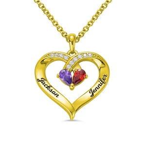 Estar juntos para siempre collar personalizado con piedra de nacimiento