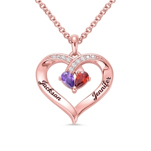 Estar juntos para siempre collar personalizado con piedra de nacimiento
