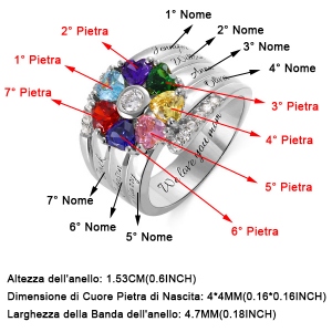 Anello Con Incisione e Pietra di Nascita In Argento