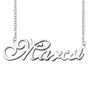 Collar con placa de identificación de plata esterlina personalizado para aniversario